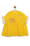 Girl Yellow Gond Elephant Top Set